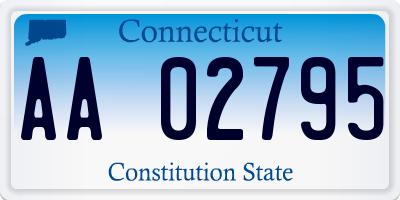 CT license plate AA02795