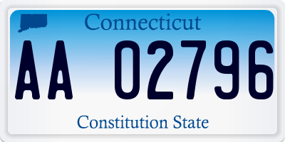 CT license plate AA02796