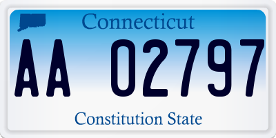 CT license plate AA02797