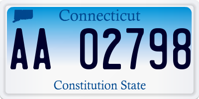 CT license plate AA02798