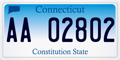 CT license plate AA02802
