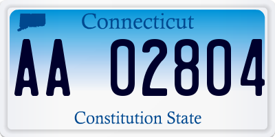 CT license plate AA02804