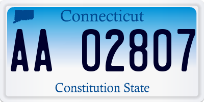 CT license plate AA02807