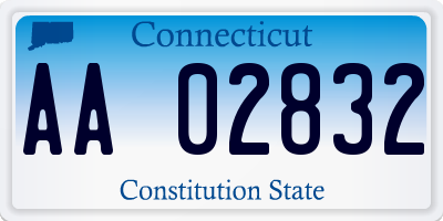 CT license plate AA02832