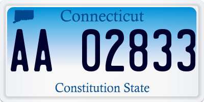 CT license plate AA02833