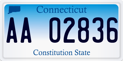 CT license plate AA02836