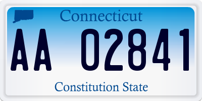 CT license plate AA02841