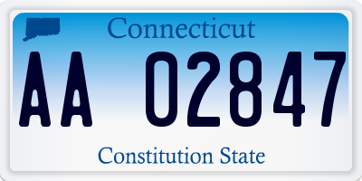 CT license plate AA02847