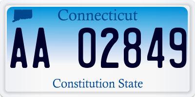 CT license plate AA02849