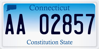 CT license plate AA02857