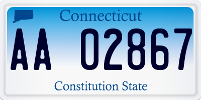 CT license plate AA02867