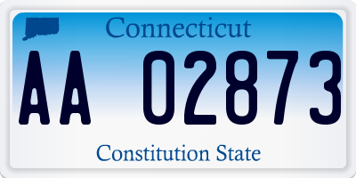 CT license plate AA02873
