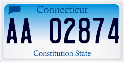 CT license plate AA02874