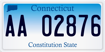 CT license plate AA02876