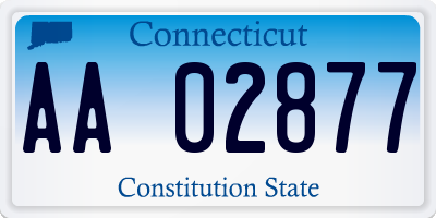 CT license plate AA02877