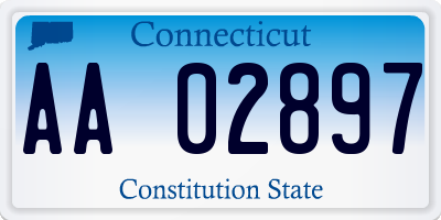 CT license plate AA02897