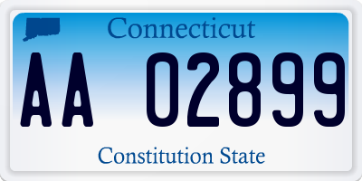 CT license plate AA02899