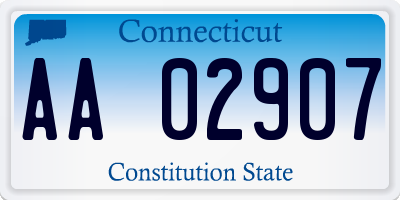 CT license plate AA02907