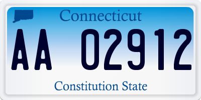 CT license plate AA02912