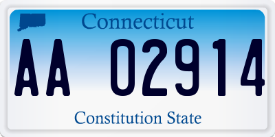 CT license plate AA02914