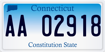 CT license plate AA02918