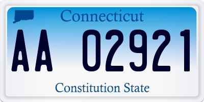 CT license plate AA02921