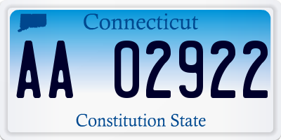 CT license plate AA02922