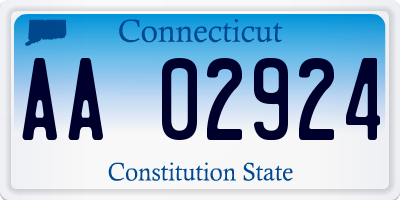 CT license plate AA02924