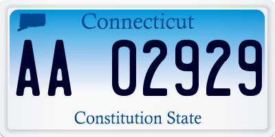 CT license plate AA02929