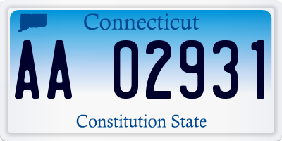 CT license plate AA02931