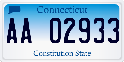 CT license plate AA02933