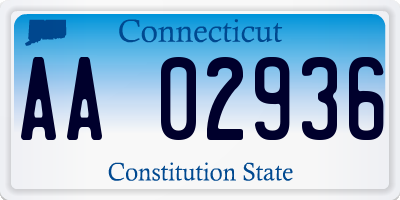 CT license plate AA02936