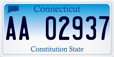 CT license plate AA02937