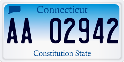 CT license plate AA02942