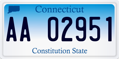 CT license plate AA02951