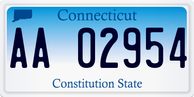 CT license plate AA02954