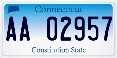 CT license plate AA02957