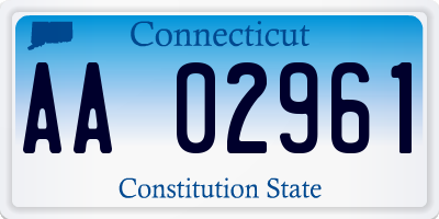 CT license plate AA02961