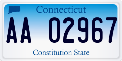 CT license plate AA02967