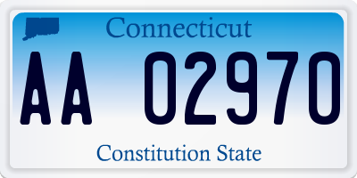 CT license plate AA02970