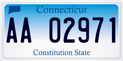 CT license plate AA02971