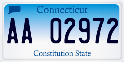 CT license plate AA02972