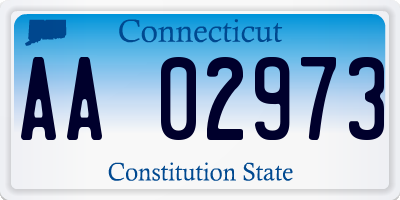 CT license plate AA02973