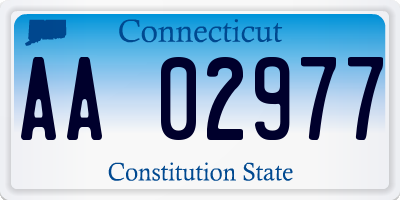 CT license plate AA02977