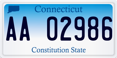 CT license plate AA02986