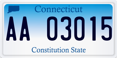 CT license plate AA03015