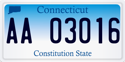 CT license plate AA03016