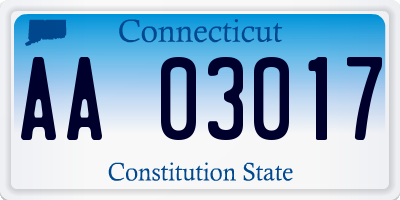 CT license plate AA03017