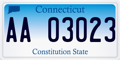 CT license plate AA03023