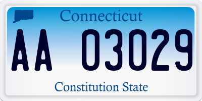 CT license plate AA03029